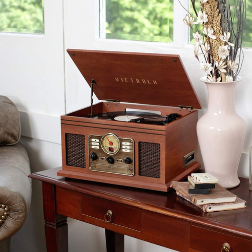 Tocadiscos Victrola Nostalgic 6 En 1 Bluetooth Caoba