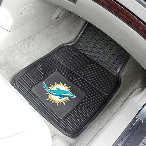 Imagen 2 de 5 de Tapetes Nfl Miami Dolphins De Vinilo Para Auto Juego De 2 Al