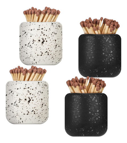 Wenqik 4 Soportes Para Fosforos Con Caja De Ceramica Striker