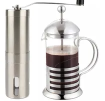 Comprar Jarra Cafetera Embolo 600ml + Molinillo Grano Café Acero Ino
