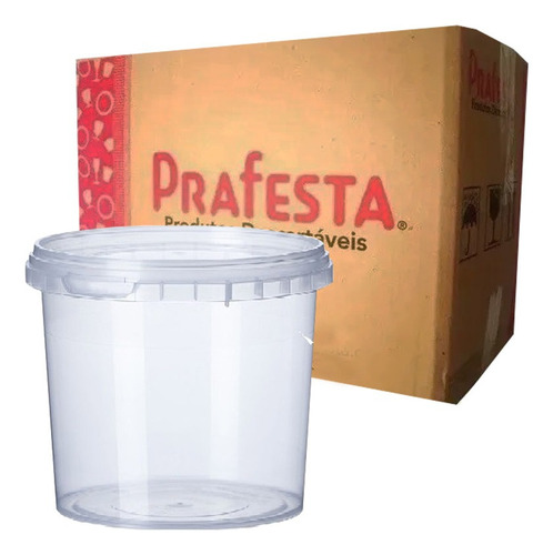 Pote Redondo Com Lacre Pp 1000ml Rmb C/300 Cor Água