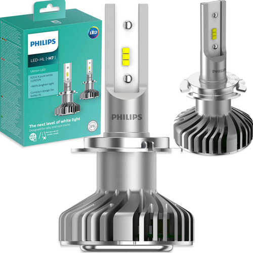 Imagem 1 de 7 de Kit Lâmpada Philips Ultinon Led H7 6200k