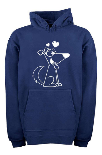 Buzo Canguro Perro Amor Corazones Hueso M1 Hoodie