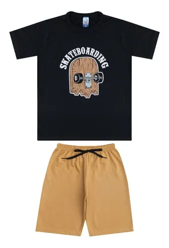 Conjunto Menino 10 Anos Camiseta E Short Roupa De Criança