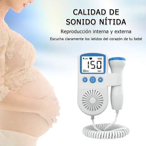 Doppler Fetal Portátil Con Pantalla Lcd Detector De Latidos