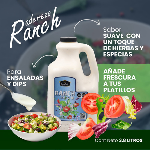 Aderezo Ranch Cremoso 3.8l Perfecto Para Ensaladas Y Dips
