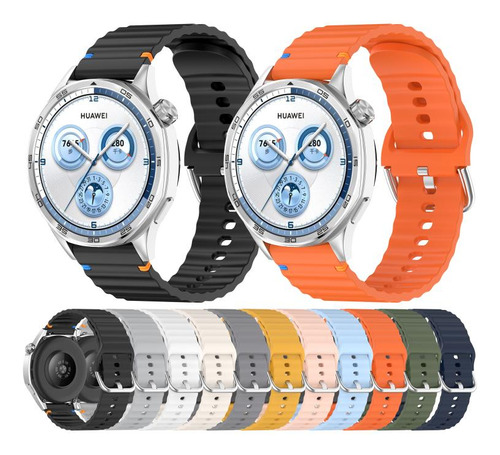 Correa De Reloj De Silicona Naranja Para Huawei Watch Gt 3 4