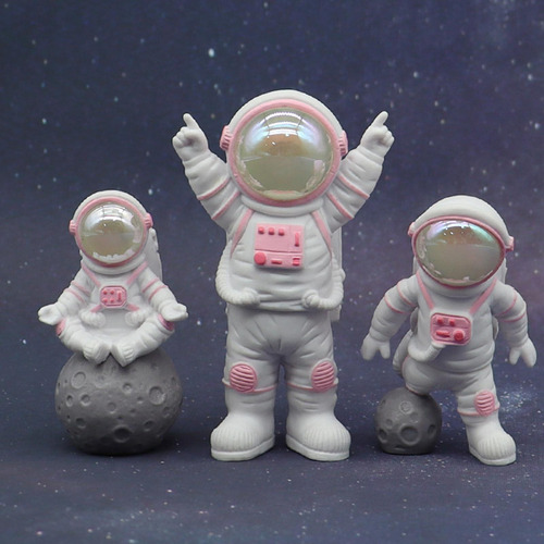 3 Piezas De Estatuas De, Adornos De, Rosado Rosado