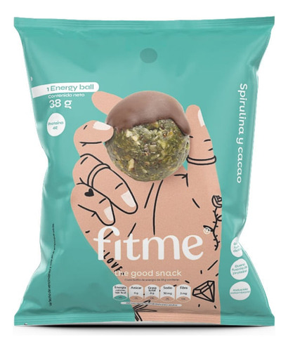 Snack Fitme Espirulina Cacao X 38g