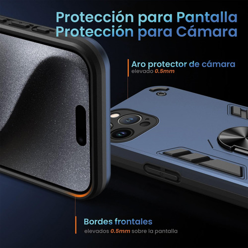 Funda Para Redmi Note Xiaomi Antigolpes Con Anillo Magnético Azul Redmi A3