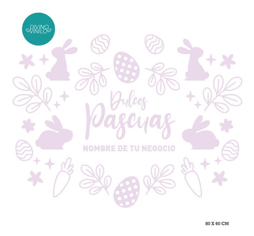 Vinilo Para Vidrieras Pascua Con Nombre De Tu Local!