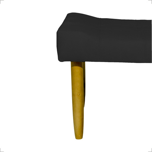 Puff Decorativo Retangular Requinte Pé Palito Suede Bege Cor Preto
