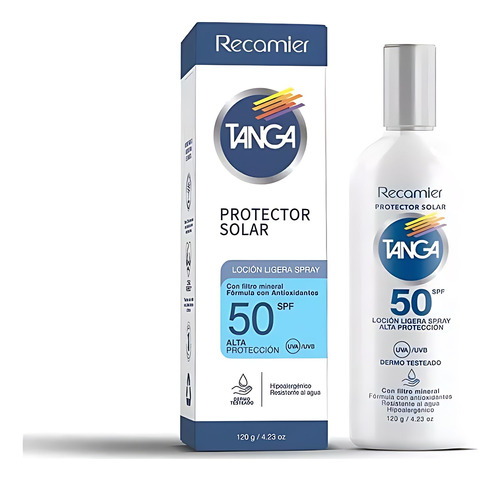 Protector Solar Tanga Spray Loción Ligera Mineral Spf 50