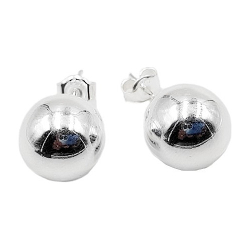 Aros Pasantes Bolita De 12mm De Plata 925