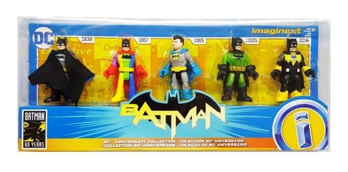 Batman Imaginext 80 Aniversario Set De 5 Figuras Batman