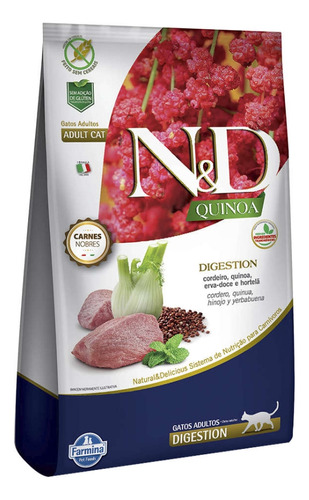 Ração Para Gatos Adulto Digestion Cordeiro 1,5kg N&d Quinoa