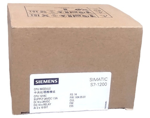 6es7214-1hg40-0xb0 Simatic S7-1200 Cpu 1214c Siemens