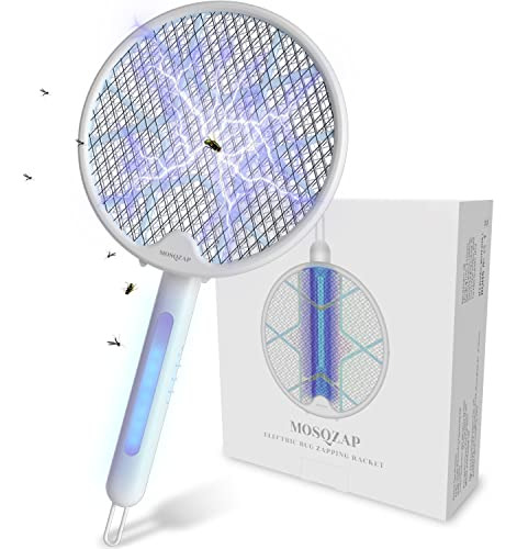 Electric Fly Swatter, Foldable Bug Zapper Racket, 3,500...