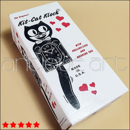 Imagen 7 de 7 de A64 Kit Cat Klock Reloj De Pared Tipo Pendulo Gato Antiguo