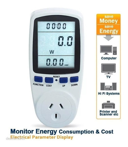 Medidor Consumo Eléctrico Potencia Ah Kw 220v 50hz Wattmeter