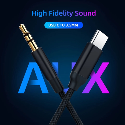 Cable Auxiliar De Audio, Tipo C A Plug 3.5 Mm 1 Metro