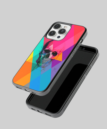 Case Funda Para Celular Calavera Craneo Colores Geometrico