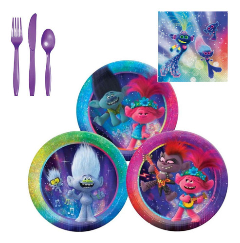 Trolls World Tour Suministro Para Fiesta Cumpleaño Plato