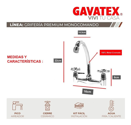 Grifería Mesada Exterior Canilla Mezcladora Vintage Retro Gx