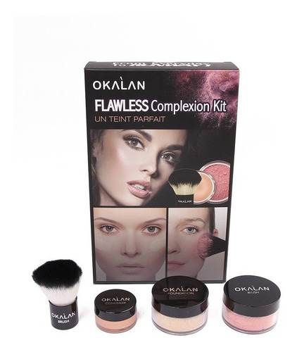 Okalan Flawless Complexion Kit 4 Piezas Maquillaje