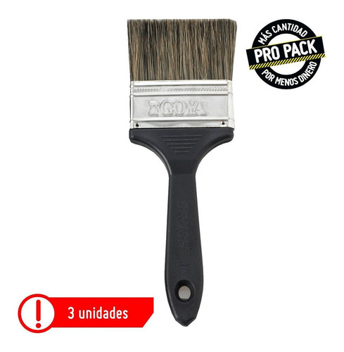 Brocha Gris Popular  3 X 3 Unidades