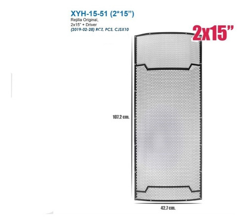 Imagen 1 de 4 de Rejilla Original Para Caja Acustica 2x15+driver