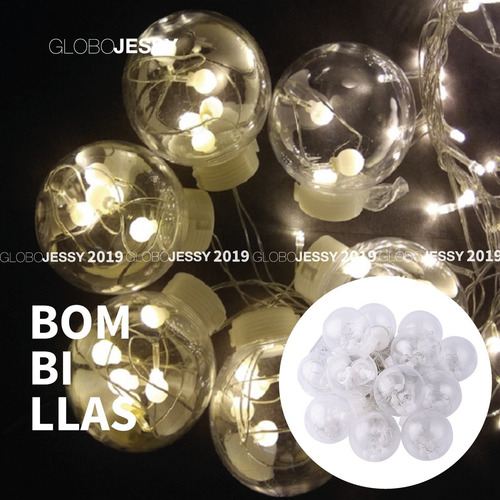 Imagen 8 de 10 de Cascada Bola Cristal 108led 12und Amarilla O Blanca