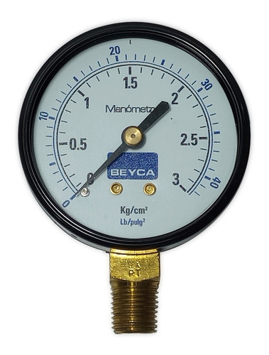 Manómetro 3  Kg/cm² 63 Mm Rosca 1/4 Inferior Beyca Mm2-34 3