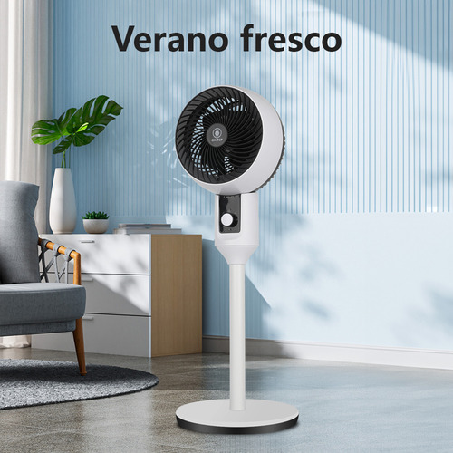 Ventilador De Pedestal Cm-top Portátil 3 Aspas Plástico 50 W Circulación De Aire Oscilación 2 In 1 Altura Ajustable Estructura Color Blanco