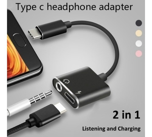 Cable Adaptador Type C Usb C A Plug 3.5mm 2 En 1