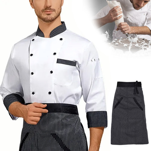 Uniforme De Chef De Manga Larga De Filipinas, Rayas De Moda