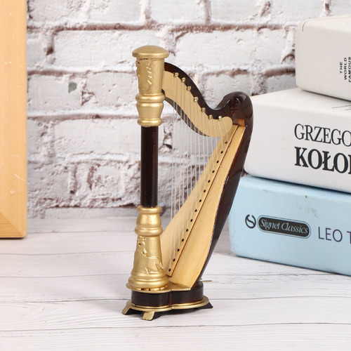 Arpa En Miniatura De 16 Cm, Modelo De Madera, Miniinstrument