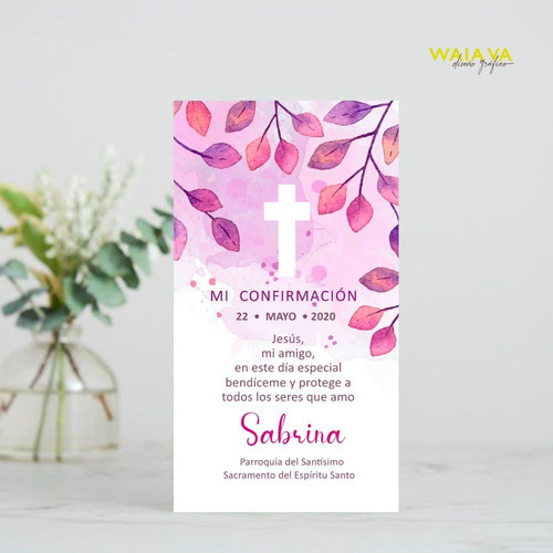 Imagen 2 de 10 de Estampitas Tarjetas Estampas Confirmación Nenas X 4u
