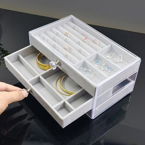 Imagen 7 de 8 de Joyero Acrílico De 3 Niveles, Caja Para Joyas, Organizador