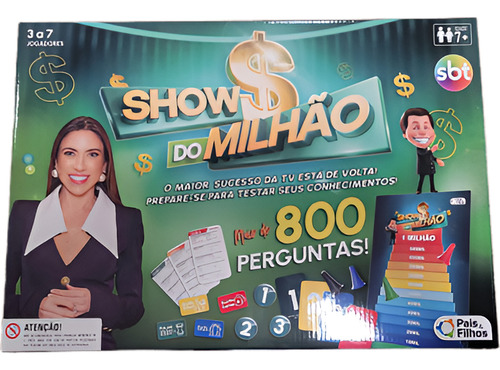 Jogo Show Do Milhão De Tabuleiro Mais De 800 Perguntas Sbt
