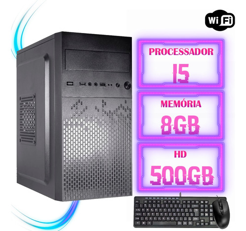 Cpu I5 Intel 8gb Hd 500gb Teclado Mouse Wifi