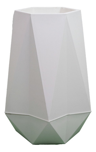 Maceta Prisma Interior Exterior Diseño Triangulo Blanca