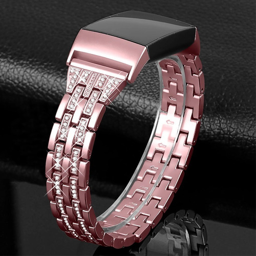Imagen 2 de 2 de Malla Para Fitbit Charge 3 Acero Inox Con Strass Unicas!