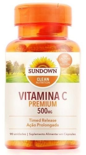 Vitamina C 500 Mg 90 Cápsula De Liberação Prolongada Sundown Sabor Cápsulas Não Flavorizadas