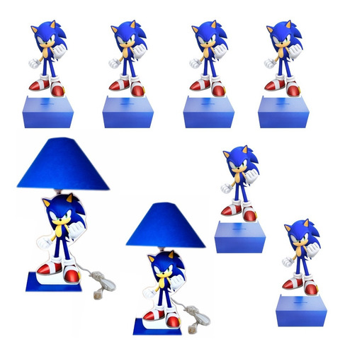 6 Alcancias 2 Lampara Personalizadas Fiesta Sonic