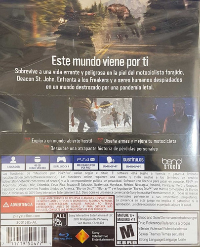 Imagen 2 de 3 de Days Gone Ps4 -fisico-sellado/ Mipowerdestiny