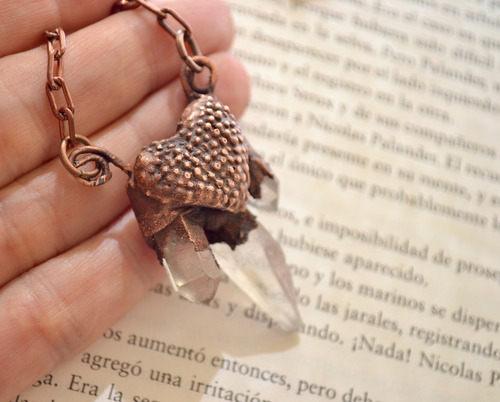Imagen 10 de 10 de Collar Corazon Con Piedra Natural Cuarzo Cristal, Cod1