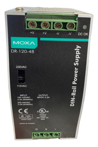 Moxa Dr 120 48 Fuente 100-120 Vac A 48 Vcd 2.5 Amperes 