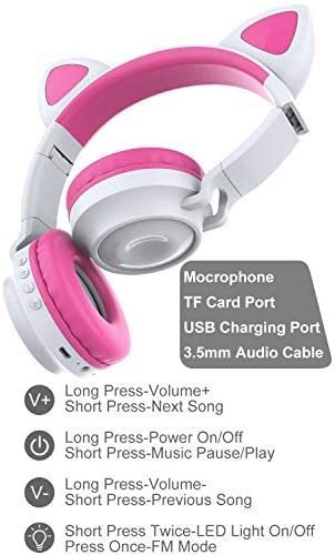 Oído Gbd Gato Niños Auriculares Inalámbricos Con Micrófo