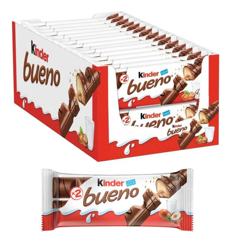 Chocolate Kinder Bueno, Caixa Com 30 Pacotes De 43g